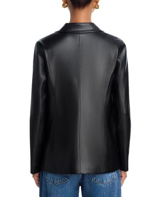 Faux Leather Open Blazer - Exclusive