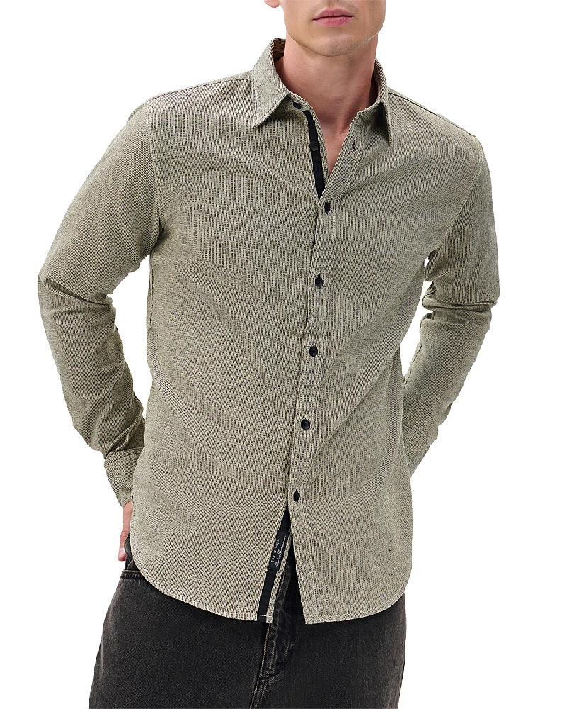 Rag & Bone Tomlin Stretch Dobby Button Down Shirt In Green