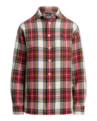 Relaxed Fit Plaid Cotton Twill Shirt