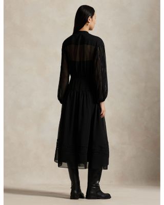 Lace Trim Georgette Dress
