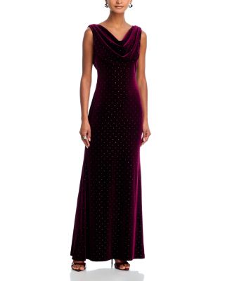 Velvet Cowl Neck Gown