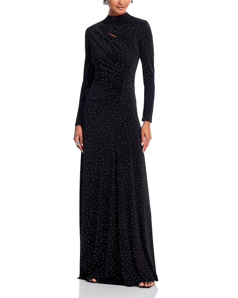 Aqua Long Sleeve Studded Gown – Exclusive