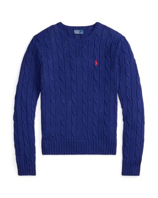 Cable Knit Cotton Crewneck Sweater