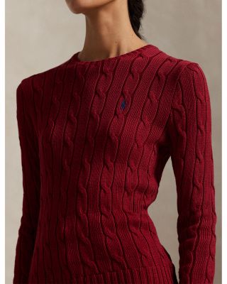 Cable Knit Cotton Crewneck Sweater