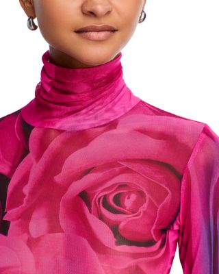 Zadie Floral Print Mesh Top