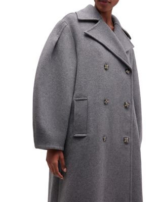 Button Front Oversized Peacoat