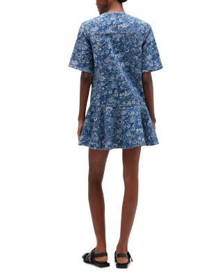 Dark Blue Tapestry Denim Mini Dress