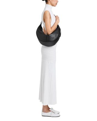 Pebbled Leather Hobo Slide Bag