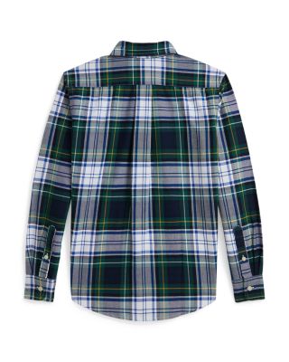 Boys' Plaid Cotton Oxford Shirt - Big Kid