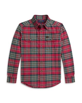 Boys' Plaid Cotton Flannel Workshirt - Big Kid