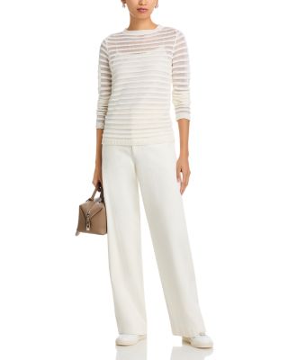 Maglia Scollo Barca Sheer Striped Sweater