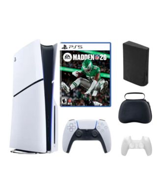 PlayStation 5 Slim Disc Bundle with Madden 26 Game and Accessories