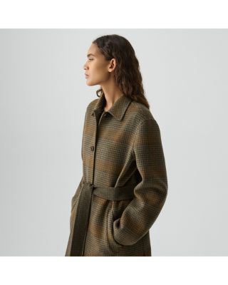 Wool &amp; Cashmere Plaid Classic Collar Coat
