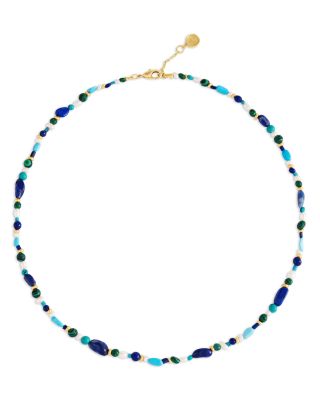 Milos Beaded Collar Necklace, 16.5"-17.5"