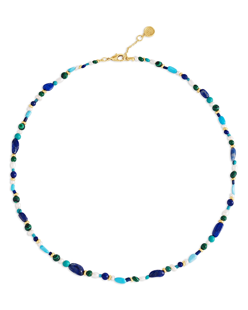 Anabel Aram Milos Beaded Collar Necklace, 16.5-17.5 In Blue