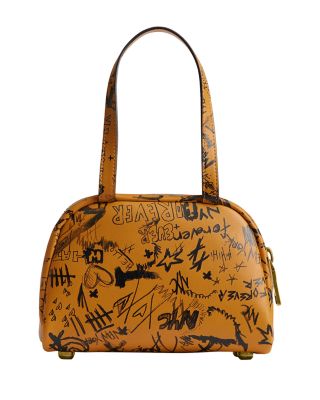 Leather Twin Turnlock Bag 20 with Graffiti Print