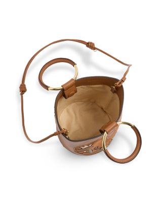 Western Small Leather Bucket Bag
