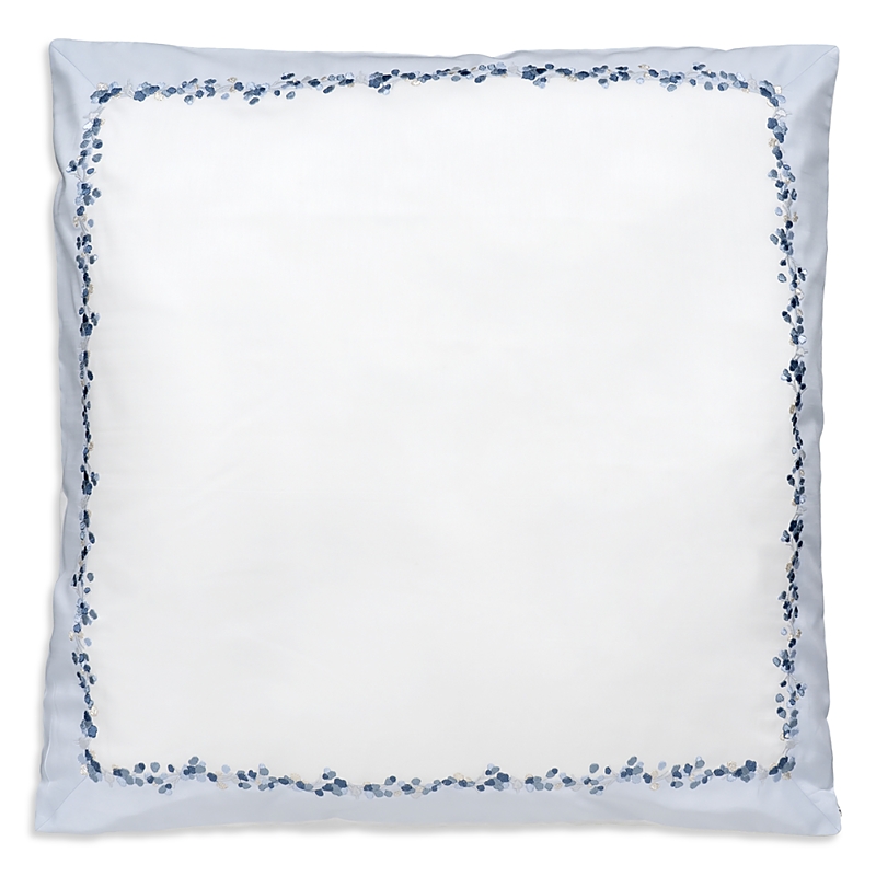 Dea Luxury Linens Incanto Embroidery Euro Sham In Blue