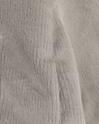 Collarless Faux Fur Jacket