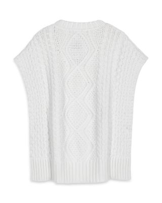 Cable Knit Open Side Poncho
