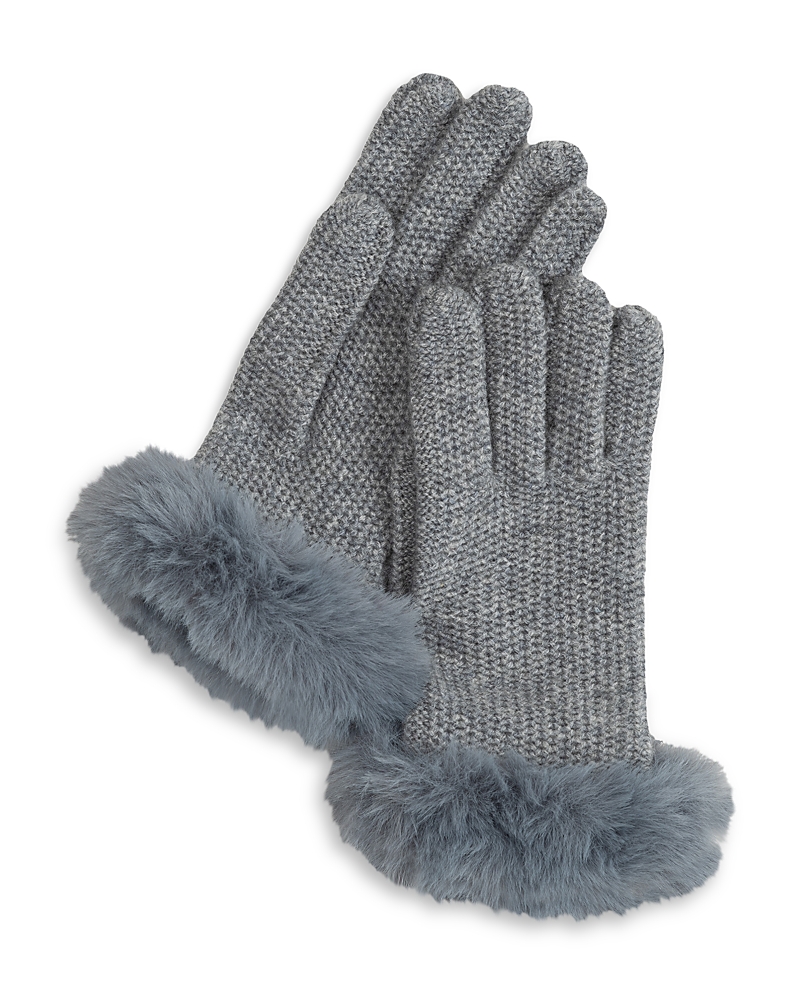 Echo Brioche Stitch Faux Fur Gloves