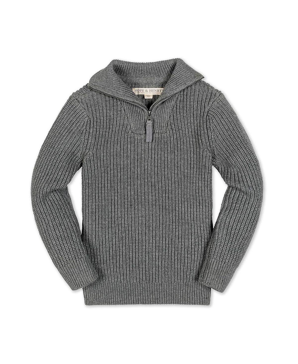 Hope & Henry Boys' Organic Rib Knit Half Zip Pullover Sweater - Little Kid, Big Kid