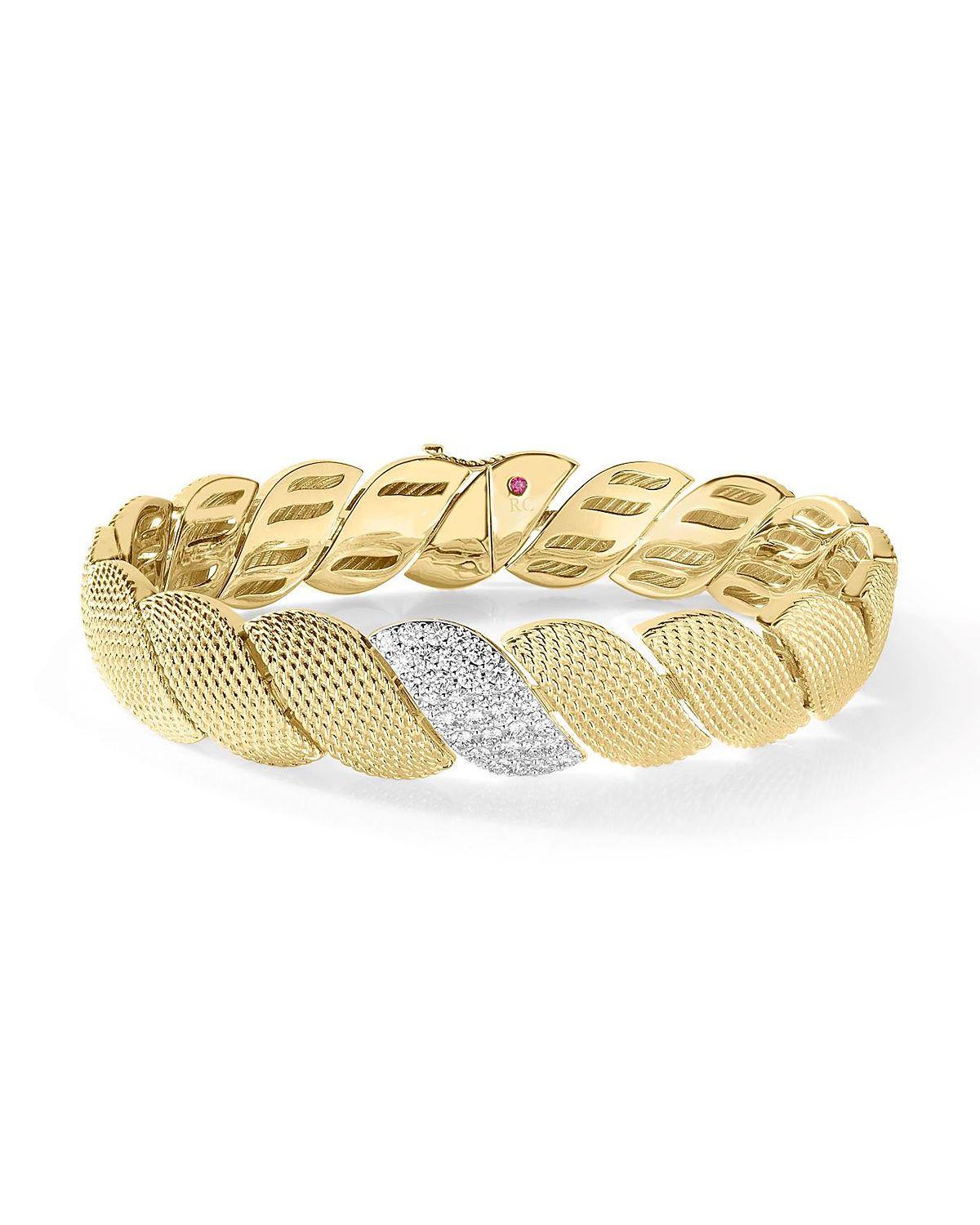 Roberto Coin 18K White & Yellow Gold San Marco Textured Bracelet