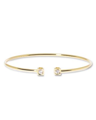 18K Yellow Gold Le Cube Diamant Diamond Wire Cuff Bracelet