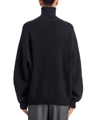 Ritz Cashmere Half Zip Mock Neck Sweater