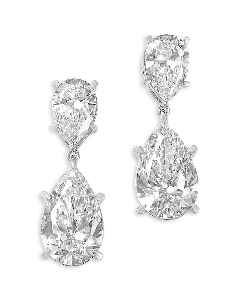 Bloomingdale's Fine Collection Luxe Collection Certified Lab Grown Diamond Classic Drop Earrings In 14k White Gold, 8.0 Tcw In Gold