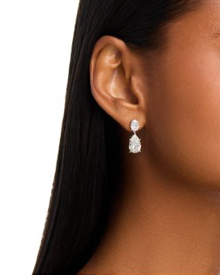Luxe Collection Certified Lab Grown Diamond Drop Earrings in 14K White Gold, 8.0 tcw