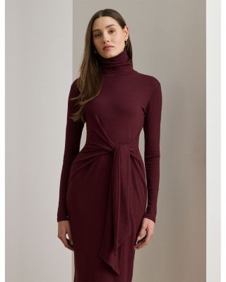 Tie Front Turtleneck Dress -Regular & Petites