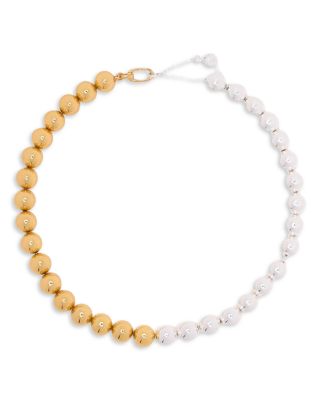 Two-Tone Sphere Choker Necklace, 16.5&amp;quot;