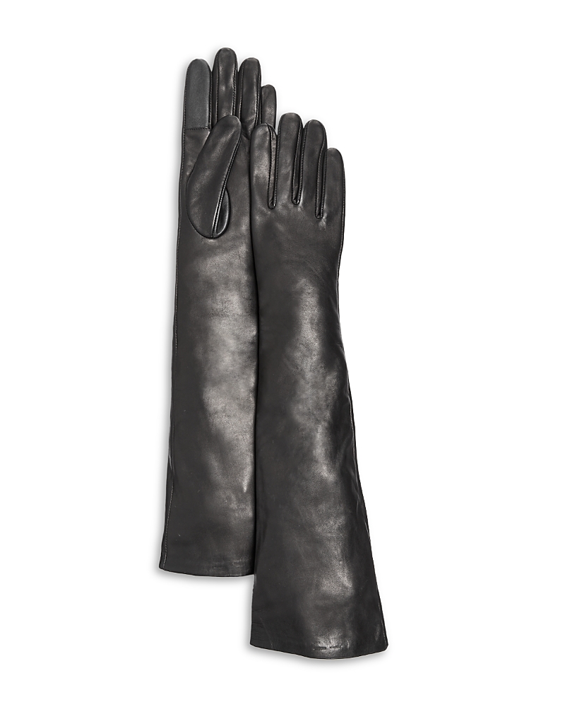Bloomingdale's Cashmere Lined Leather Long Gloves - Exclusive In Black