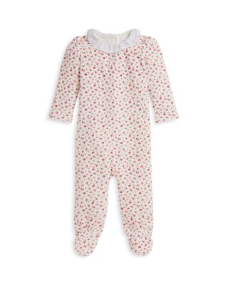 Girls' Floral Velour Footed Coverall - Baby