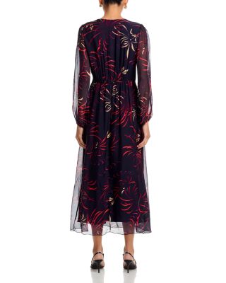 Printed V Neck Dress