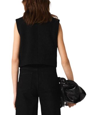 Pearl Collar Sleeveless Top