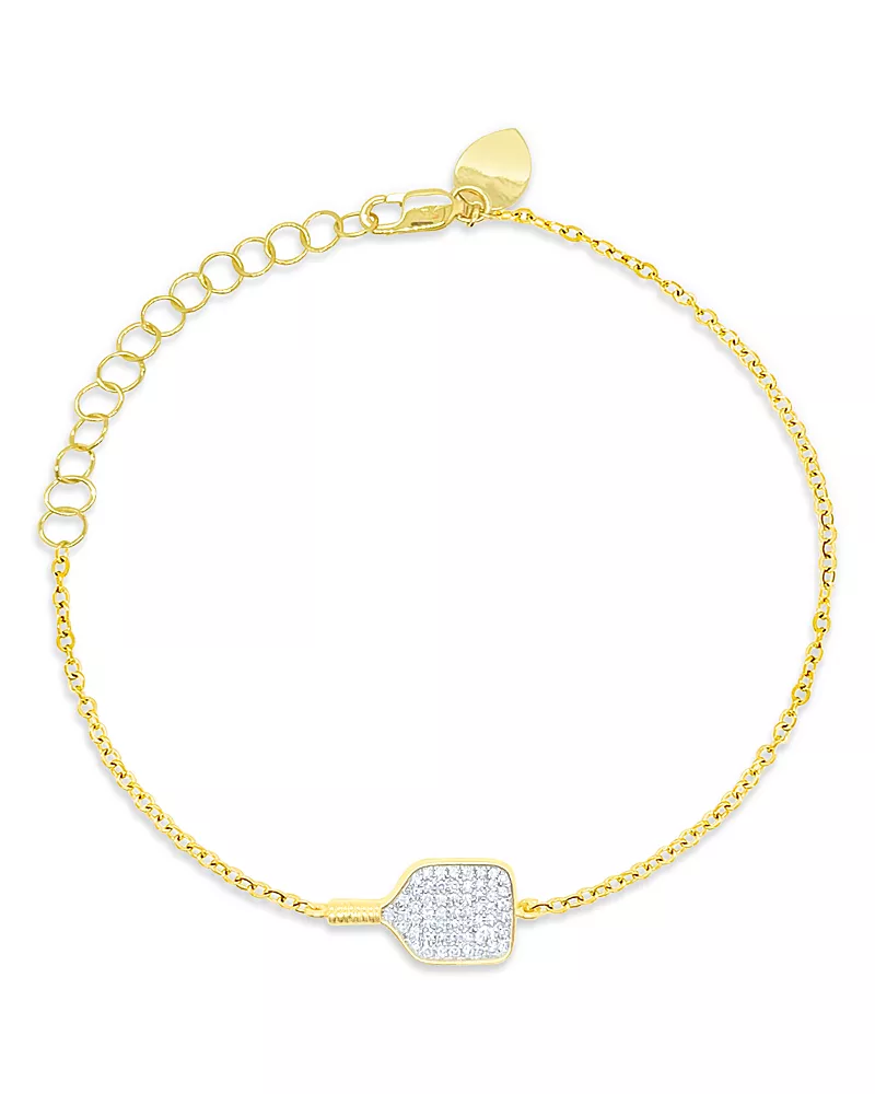 Meira T 14K White & Yellow Gold Diamond Pickleball Racket Chain Bracelet