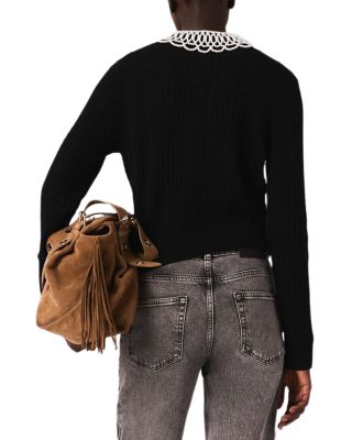 Embellished Collar Cardigan Sweater