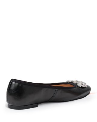 Women&#39;s Ellina Embellished Leather Ballet Flats