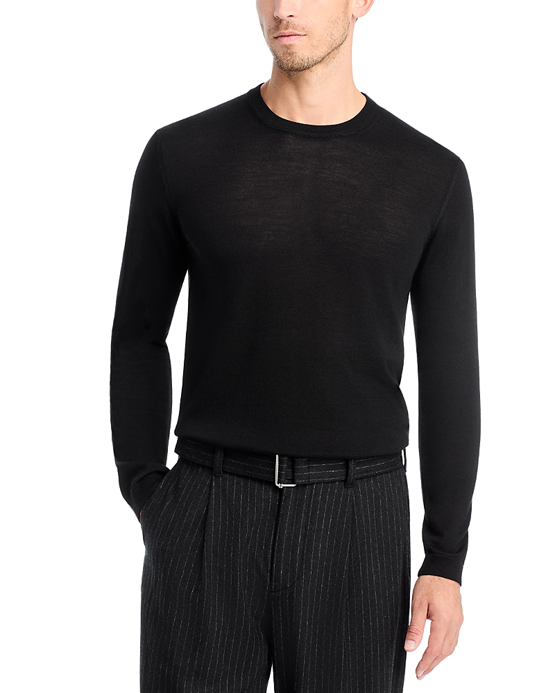Jack Victor Merino Wool Crewneck Sweater In Black