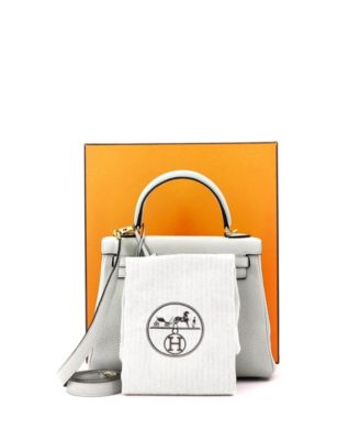 Kelly 25 Handbag Grey Togo with Gold Hardware