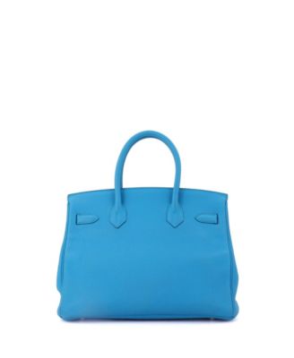 Birkin 30 Handbag Verso Togo with Palladium Hardware