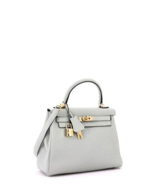 Kelly 25 Handbag Grey Togo with Gold Hardware