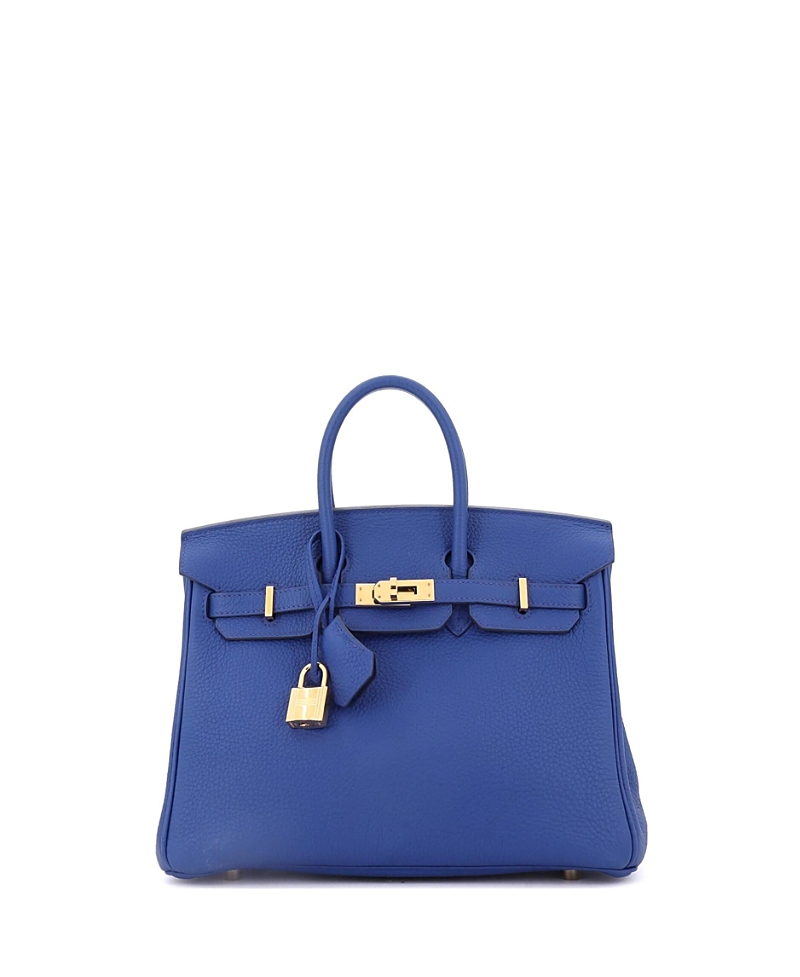 Click to view more detailed imagery on our partner's website Pre-owned Pre-owned Hermes Hermes Birkin 25 Handbag Blue Togo With Gold Hardware