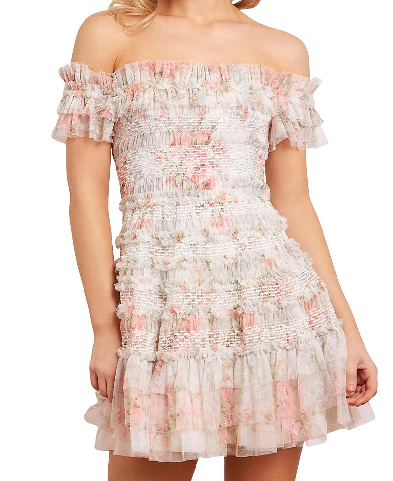 Needle & Thread Madame Rose Elodie Mini Dress In Multi