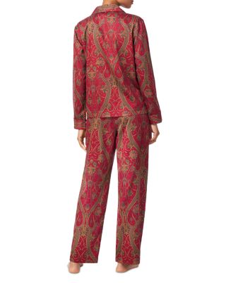Long Sleeve Notch Collar Long Pants Pajama Set