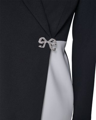 Colorblocked Bow Trim Jacket Dress