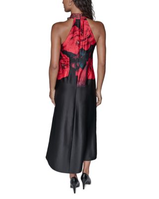 Rosette Neck Midi Dress