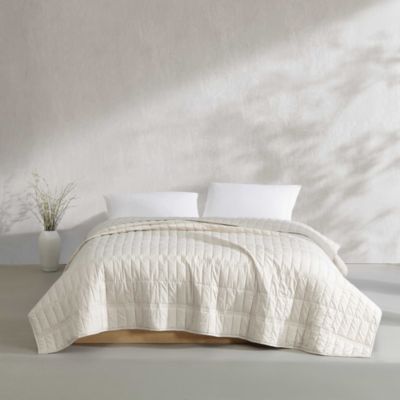Washed Percale Solid 3 Piece Quilt Set